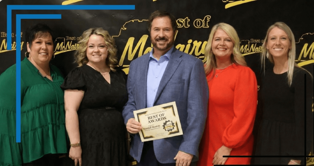 Dr. Randall Deaton and the Adamsville Family Dentistry team at the 2025 Best of McNairy County awards ceremony