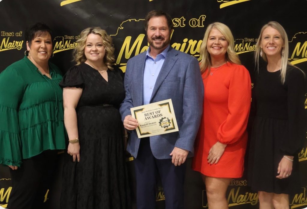 Dr. Randall Deaton and the Adamsville Family Dentistry team at the 2025 Best of McNairy County awards ceremony